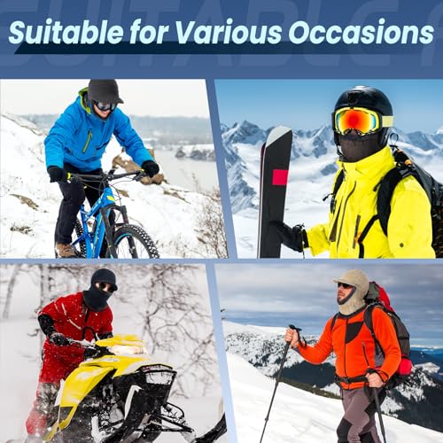 Winter Balaclava Beanie Hat, Knitted Ski Mask for Men Women, Thermal Lining Hats for Skiing Cycling Sports
