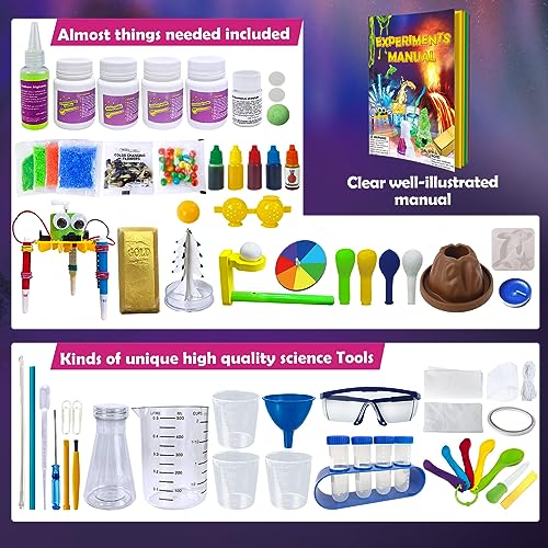 UNGLINGA 150 Experiments Science Kits for Kids, S.T.E.M Educational Project Toys for Boys Girls Birthday Gifts Ideas, Volc...