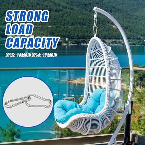 Large Carabiner Clip Hooks, 4pcs 5.5 inch Carabiners Heavy Duty, 304 Stainless Steel Spring Snap Hook Fits Camping Hanging...