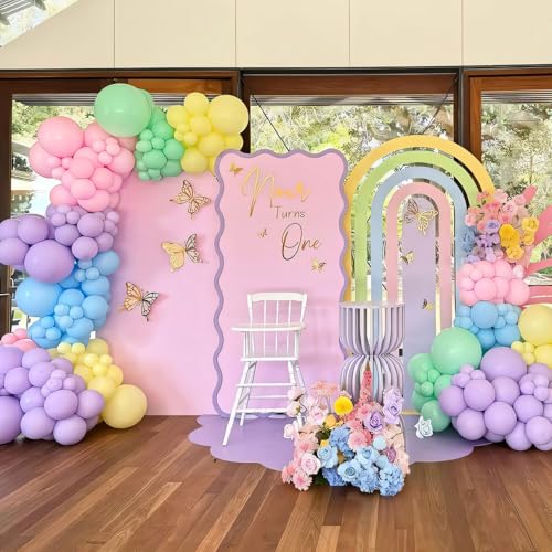 145pcs Pastel Balloons Different Sizes 18" 12" 10" 5" Latex Balloon Garland Arch Kit for Birthday Rainbow Party Baby Showe...