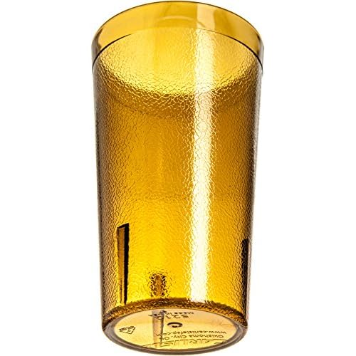 Carlisle FoodService Products Stackable Tumbler Plastic Tumbler with Pebbled Exterior for Restaurants, Catering, Kitchens, Plastic, 13.4 Ounces, Amber, (Pack of 72)