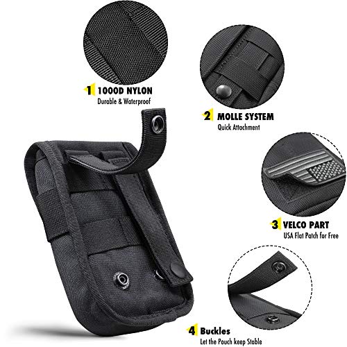 WYNEX Tactical Phone Pouch Molle,Smartphone Holster Bag EDC Utility Cellphone Lock Card Holder Organizer Fit for Waist Bel...