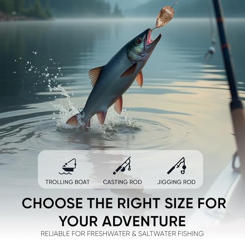KOKOPROS Kokanee Salmon Dodger Jets 4-Inch 3-Pack & 9-Pack Sets - Copper, Silver & Gold Color Plated Metal - Highly Reflec...