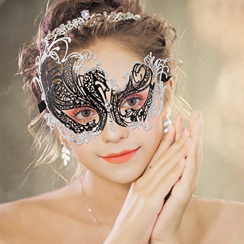 Coddsmz Couple Mask Half Venetian Masquerade Ball Mask Mardi Gras Mask Christmas Cosplay Costume Halloween Party Mask 2 Pack