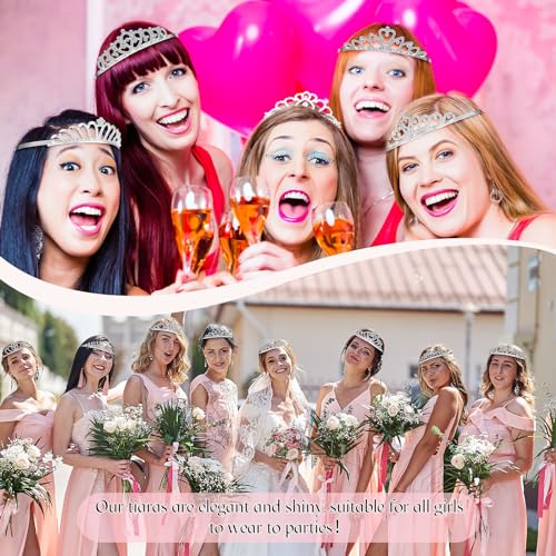 Riceshoot 50 Pcs Tiara Crowns Bulk for Women Crystal Princess Tiara Queen Rhinestone Crown with Comb Silver Bridal Wedding...