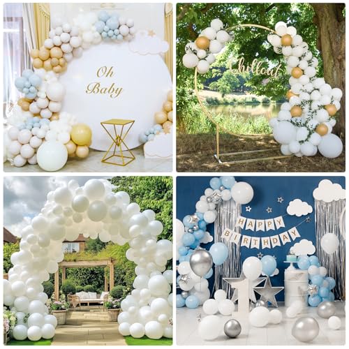 RUBFAC 129pcs White Balloons Different Sizes 18 12 10 5 Inch for Garland Arch,Party Latex Balloons for Birthday Party Wedd...