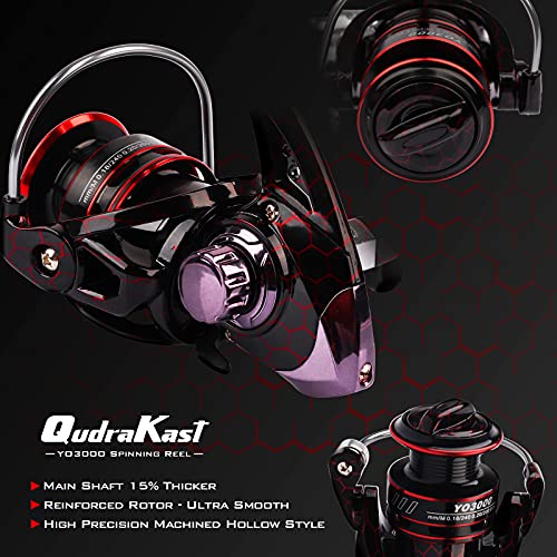 Fishing Rod and Reel Combos, Unique Design with X-Warping Painting, Carbon Fiber Telescopic Fishing Rod with Reel Combo Ki...