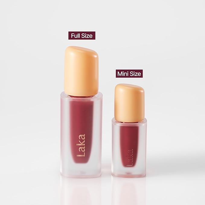 Laka Fruity Glam Lip Tint Mini, Glowing Lip Stain with Wide Color Spectrum, Hydrating & Lightweight Texture, Long-Lasting Bold Stain, Non-Sticky, Vegan, K-Beauty (#121 Ashnut)
