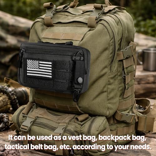 Heavy-Duty Tactical Admin Pouch (8×5Inch) - Water-Resistant Nylon Modular Bag for Outdoor/Combat Gear
