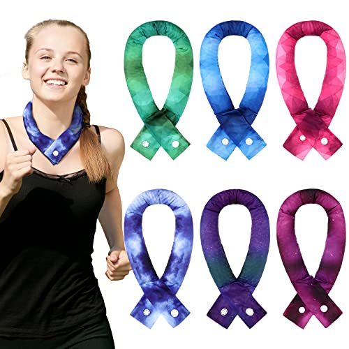 Xuhal 6 Pieces Cooling Neck Wraps Cooling Bandana Neck Cooler Ice Cooler Scarf for Women Summer Outdoor Sport Activity