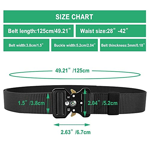 YOORAN Tactical Belts for Men 4 Pack, Compass Military Web Belt, Heavy-Duty Quick-Release Metal Buckle Riggers Belt for Men