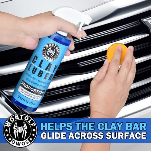 Wontolf Car Clay Bars Auto Detailing and Clay Luber Synthetic Lubricant Kit, Premium Grade 4 Clay Bars, Clay bar Lubricant...