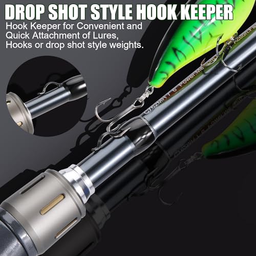 Sougayilang BD Fishing Rod and Reel Combos, Spinning & Casting Fishing Combo,30Ton+24Ton Graphite 2 Pc Fishing Poles with ...