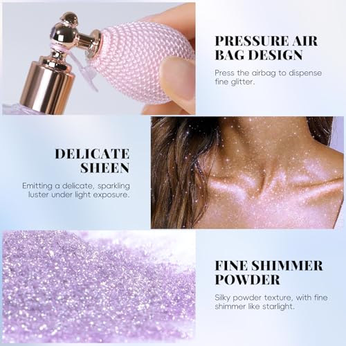 HOSAILY Body Glitter Spray, Holographic Body Glitter Powder for Face Hair Clothes Sparkle Highlighter Spray Makeup, Loose ...