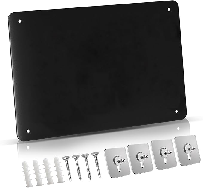 FANXIYQ 2Pack Magnetic Board for Wall with 4 Expansion Screws & 4 Paste Hooks - Durable Metal Bulletin Board for Home/Offi...