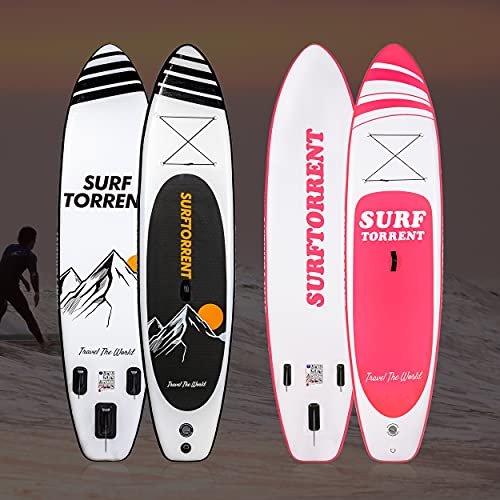 SURFTORRENT Inflatable Stand Up Paddle Board Wave Board with SUP Accessories,Inflatable SUP Board for Beginner,Youth Paddl...
