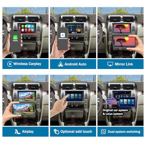for Lexus GX 2009-2013 Wireless CarPlay Android Auto Linux Interface Box Fit for Original Car Radio Upgrade GPS Navigation