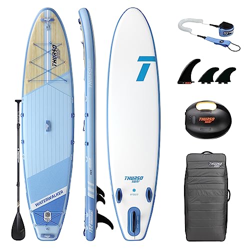 THURSO SURF Inflatable Stand Up Paddle Board All-Around SUP Waterwalker 132 11', Non-Slip Deck with SUP Accessories for Al...
