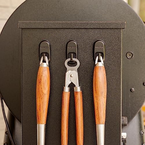 Pellet Smoker Grill Magnetic Hooks 3 Pack - Attach to Pellet Hopper to Hang Your Grilling Utensils and Accessories from - Compatible with Pellet Smokers Like Traeger, Pit Boss, Z Grills, Camp Chef