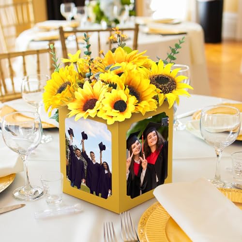 Spiareal 6 Pcs Graduation Box Centerpieces for Table 6/7 Inch Photo Frame Display Congrats Grad Party Favor Gift Picture T...
