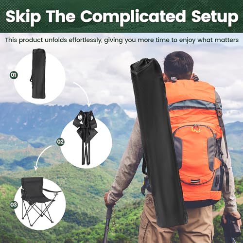 2 Pack Camping Chairs -Lightweight and Supportive Chairs for Adult and Lightweight Individuals - Compact, Durable, and Por...