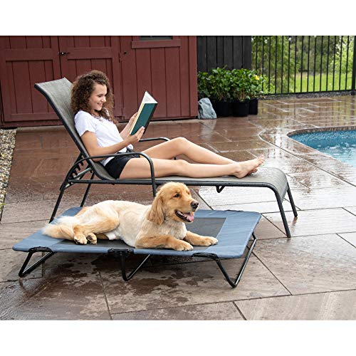 Pet Gear Lifestyle Pet Cot Elevated Bed, No Assembly Required, Premium Tear Resistant Cooling Mesh, Indoor & Outdoor, Ligh...