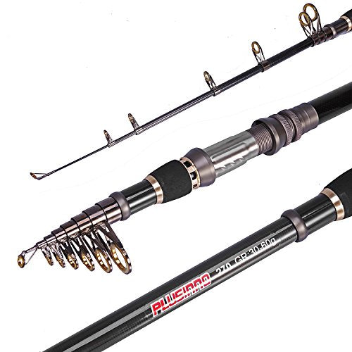 PLUSINNO Fishing Rod, Telescopic Fishing Rod and Reel Combo, Collapsible Travel Fishing Pole Rod Starter Kit, Carbon Fiber...