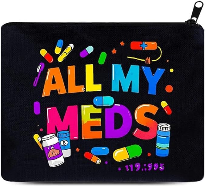 Medicine Bags Organizer Storage Pouches Medicition Makeup Bags Meds Travel Toiletry Bag Pills Medicine Cosmetic Pouche Bag...
