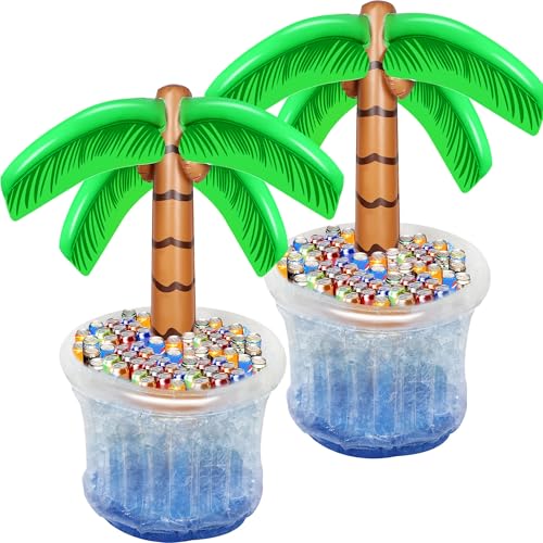 Zcaukya Inflatable Palm Tree Cooler, 60" Blow Up Palm Tree Cooler for Tropical Party Decorations, Hawaiian Party Supplies ...