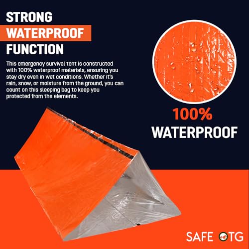 Emergency Survival Tent Life Shelter 2 Person Mylar Tube Tents Tarp with Whistle & Paracord Year-Round All Weather Protect...