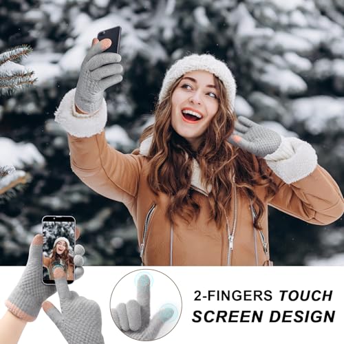 Clothirily Winter Gloves for Women, Touch Screen Gloves with Thermal Soft Lining, Elastic Cuff Winter Gloves for Cold Weather