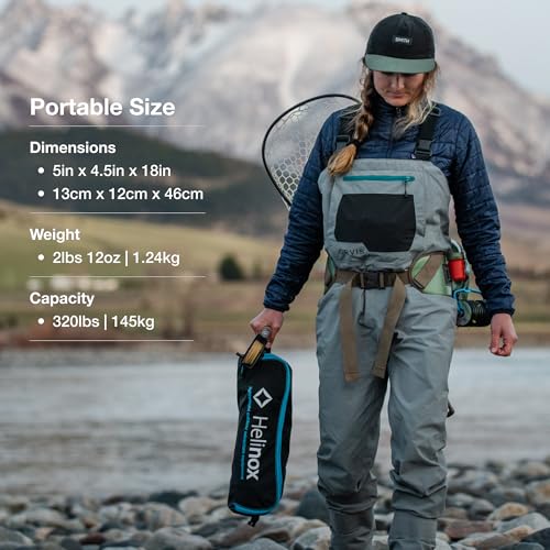 Helinox Chair Two Ultralight, High-Back, Collapsible Camping Chair, Blue Block, with Pockets