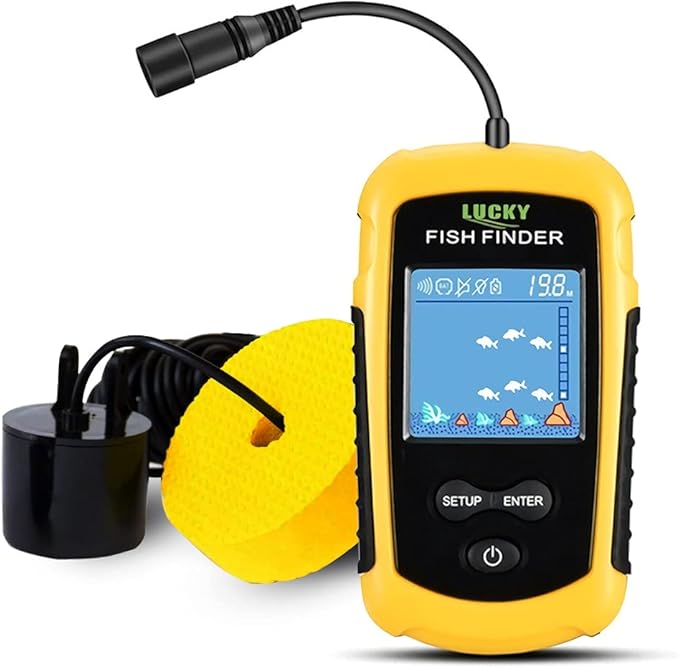 LUCKY Kayak Portable Fish Depth Finder Water Handheld Fish Finder Sonar Castable Kayak Boat Fishfinder Transducer Fishing ...