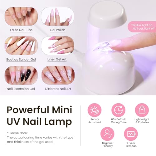 Beetles Tipex Instant Apex Nail Tips Kit – Stiletto Medium, Pre-Building Pre-Etched Thick Acrylic Tips with Tipex Nail Glu...