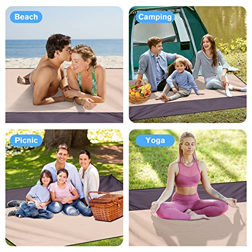 SKYREH Beach Blanket Waterproof Sandproof Large Beach Mat 79" X 87", Quick Drying Durable Portable Lightweight Outdoor Nyl...