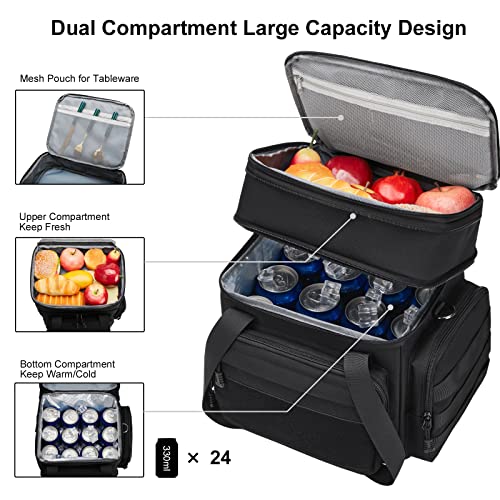 Gafetrey Tactical Lunch Box for Men, Insulated Lunch Bag Adult, Thermal Lunchbox Leakproof Waterproof Cooler Bag, Large Lu...