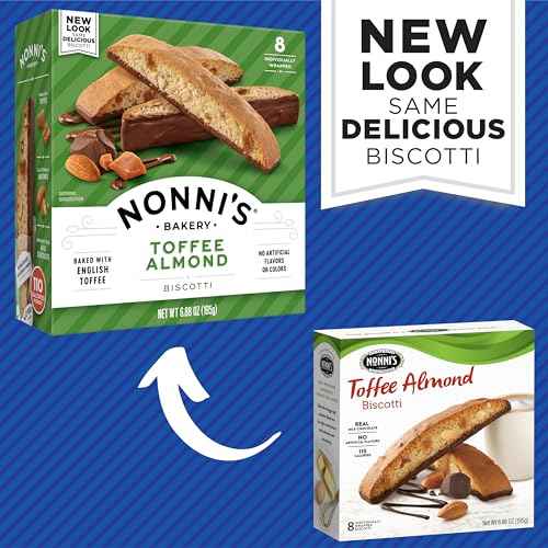 Nonni's Toffee Almond Biscotti Italian Cookies - 3 Boxes Biscotti Cookies w/English Toffee Bits - Biscotti Individually Wrapped Cookies Dipped in Milk Chocolate w/Almond Toffee Candy Bits - 6.88 oz