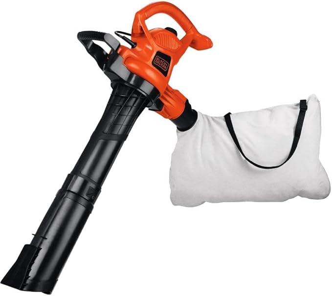 BLACK+DECKER Corded Leaf Blower Leaf Vacuum and Leaf Mulcher 3-in-1, Up to 230 MPH, 12 Amp Handheld Blower and Vacuum Combo (BV3600)