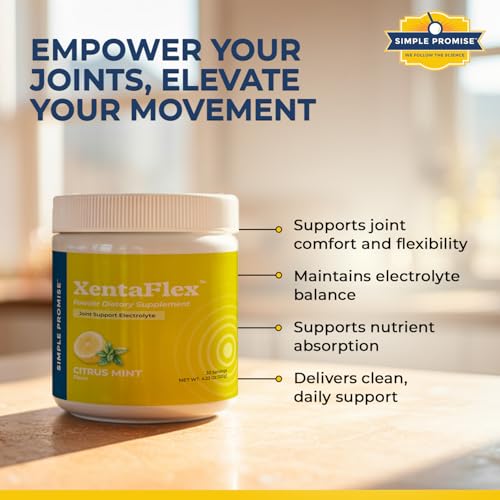 Simple Promise Joint & Heart Support Bundle – Supports Hydration, Mobility & Heart Wellness – XentaFlex Electrolyte Powder...