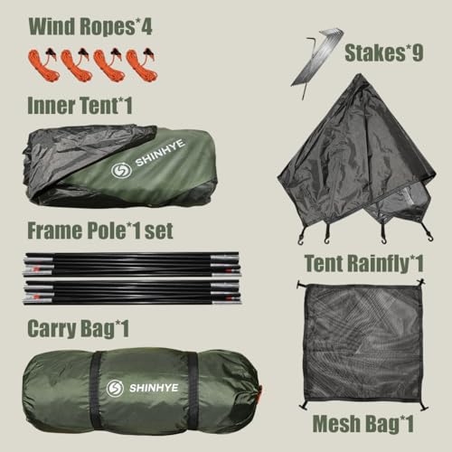 Backpacking Tent for Camping 1-5 Person Hiking Ultralight Tent for Waterproof Windproof Outdoor Two Doors Tents Easy Quick...
