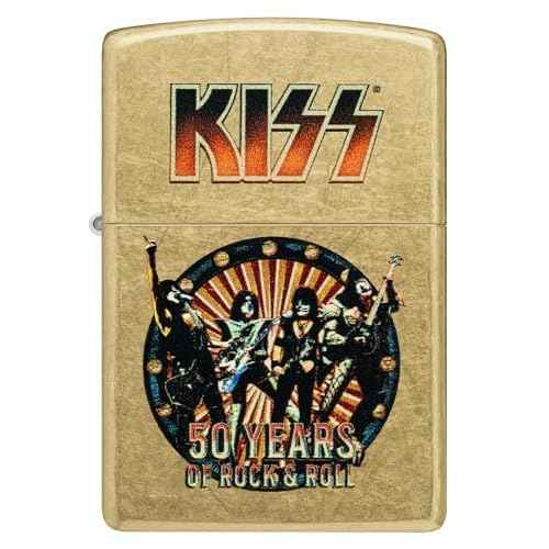 Zippo KISS 50 Years Design Street Brass Pocket Lighter