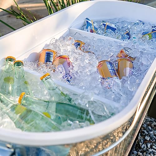 Permasteel Rolling Patio Cooler – Large Outdoor Ice Chest with Wheels, Beverage Cooler for Backyard, BBQ, Tailgate, Beach,...