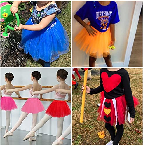 Kids Tutu Skirts 3 Layered Tulle, Fit Most 4-11 yrs Little & Big Girls for Dance Party Costume