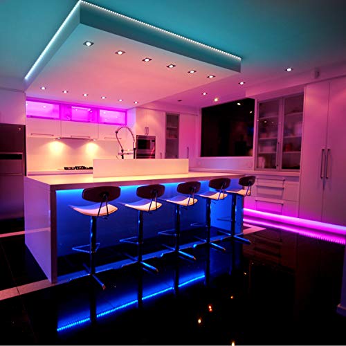 DAYBETTER Led Lights Color Changing Led Strip Lights with Remote Controller 60 ft, 2 Rolls of 30 ft Led Lighting for Bedro...