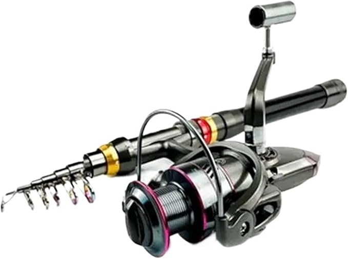Fishing Rod 1.8-3.6m Carbon Fiber Pattern Fishing Rod and Reel Combo Super Hard Telescopic Fishing Pole Spinning Reel Kit ...