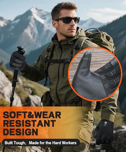 JS LifeStyle Heated Gloves for Men Women,7.4V 3000mAh Rechargeable Wear-Resistant with Touch Screen and Light-Off Design