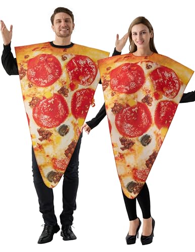 Spooktacular Creations 1PC Adult Couple Pizza Slice Costume for Halloween Taco Costume Cosplay Party, Trick or Treating Ye...