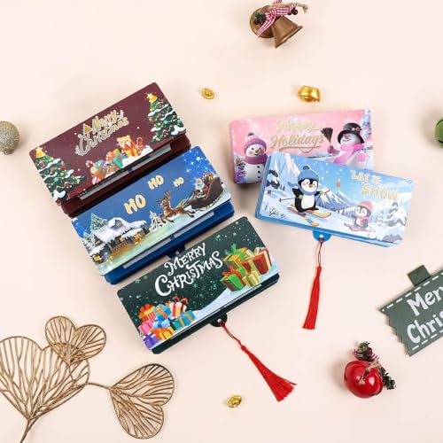 10 Section Santa Surprise Money Box Christmas Party Essential Nature Friendly Paper Gift Organiser for Festival Event Chri...