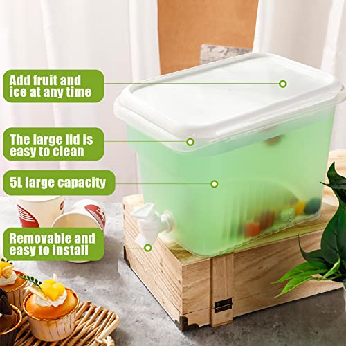 Mumufy 3 Pcs 1.32 Gallon Plastic Drink Dispensers for Parties Beverage Dispenser with Spigot for Fridge Christmas Party Su...