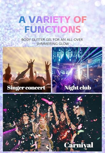 Gold Body Glitter Stick, Holographic Sequins Sparkling Neon Accessories Makeup Outfit Party Hair and Body Glitter Gel Makeup.